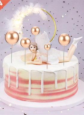 0Pcs Ball Shape Cake Topper Birthday Cake Dessert Prop