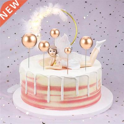 0Pcs Ball Shape Cake Topper Birthday Cake Dessert Prop