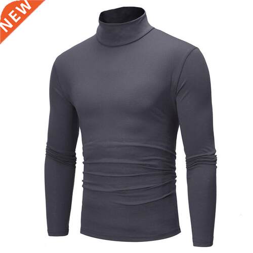 New Arrival Long Sleeve Turtleneck Men Pullover Soft Solid C