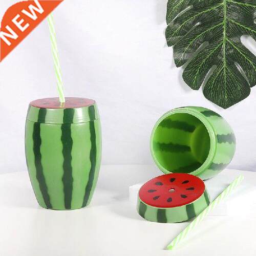Watermelon Sd Cup Wth Ld Straw Juce Cup Durable