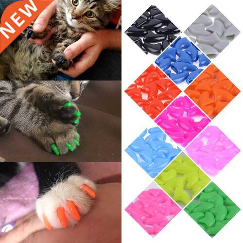 100 pcs Rubber Nail Caps For Cats Cat Kitty Kitten Paw Claw