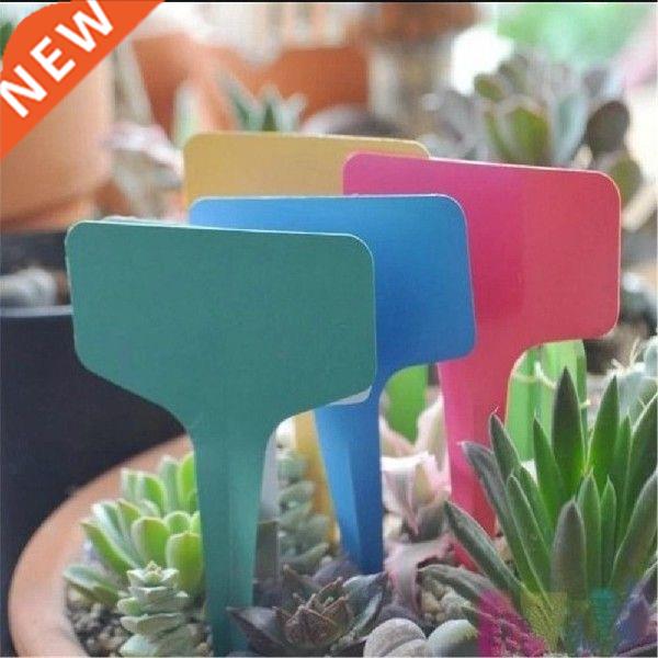 100PCS Plant Tags T Type Plant Markers Colorful Waterproof