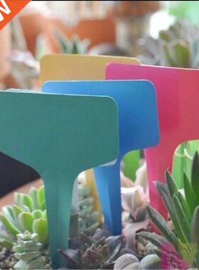 100PCS Plant Tags T Type Plant Markers Colorful Waterproof
