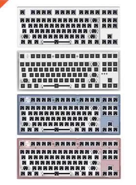 For Flesports RGB Backlit LED Mechanical Keyboard Kit MK870
