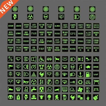 Luminous Car Stickers Instrument Panel Button Sticker PVC Tr