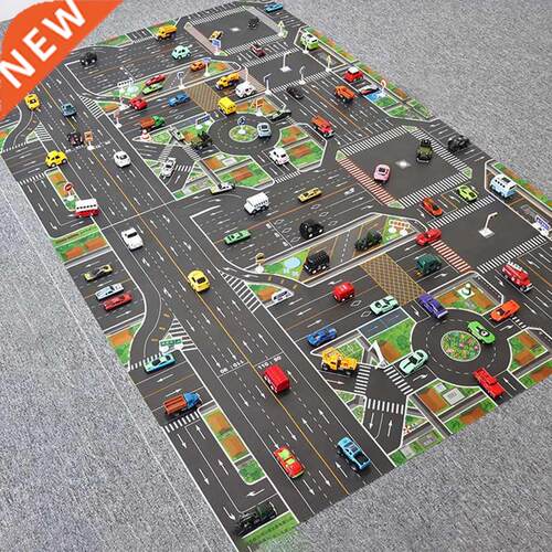 ay Play Mat City Trfic Road Map Mat Carpet City Car Park
