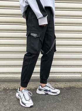 Harajuku Fashion Ribbons Harem Joggers Men's Cargo Pants Sre