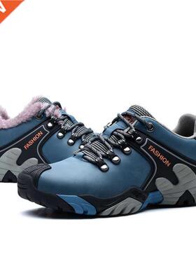 New Winter Sport Red Mens Outdoor Sneakers With Fur Genuine