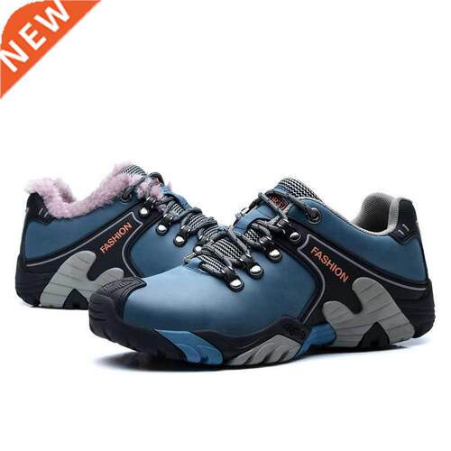 New Winter Sport Red Mens Outdoor Sneakers With Fur Genuine