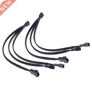 4-pin PWM Fan Cable 1 to 3 Way Splitter Black Sleeve Extensi