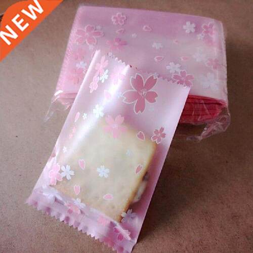 Cute  Candy Cookie Biscuit Bag Clear Pink Cherry