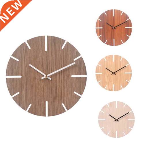Nordic Style Retro Wall Clock Living Room Simple Solid Wood