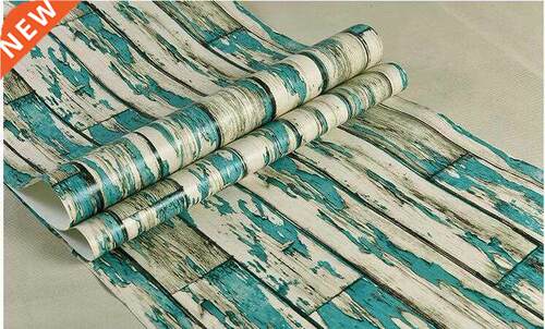 beibehang Blue imitation wood board background wallpaper PVC