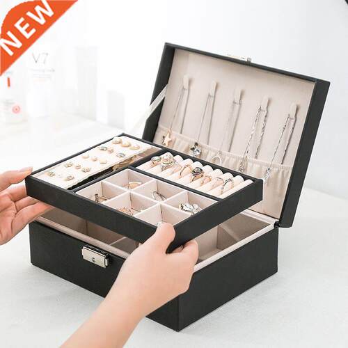 WE Lady PU Leather Jewelry Box Storage Ring Display Case Por