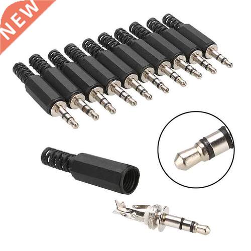 3.5mm 1/8'' Mle Plug Blck udio Plug Dul Chnnel Plug He