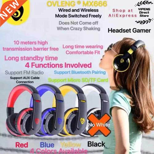 MX666 Over Ear Bass Stereo Bluetooth Headphone Wireless