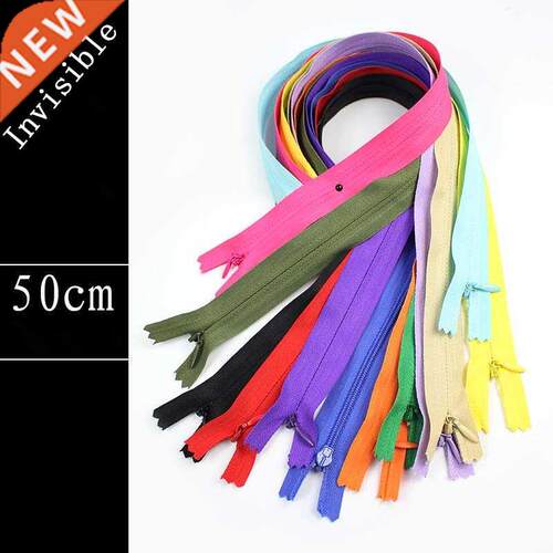 suoj 5PCS 50CM Length Colorful Nylon Invisible Zippers