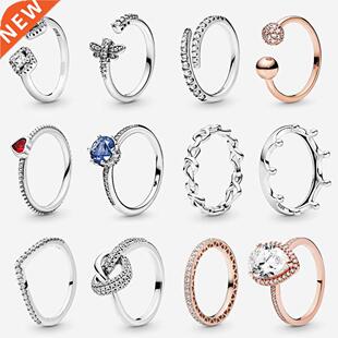 925 Sterling Silver Rings For Women Original Crown Heart Wis