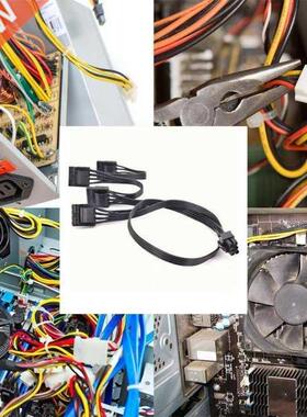 6Pin to 4 Molex Modular Power Supply Cable 6Pin to 4 IDE Cab