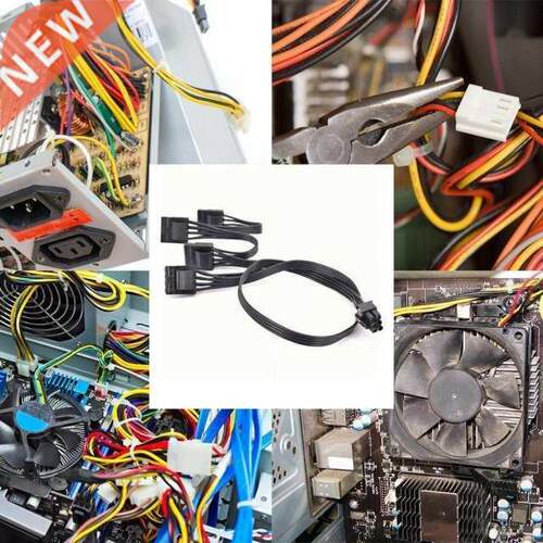 6Pin to 4 Molex Modular Power Supply Cable 6Pin to 4 IDE Cab