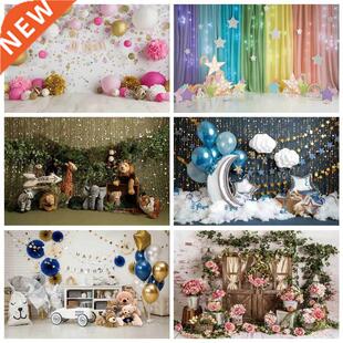 Newborn Baby 1st Birthday Party Backdrops Balloons Cake Smas