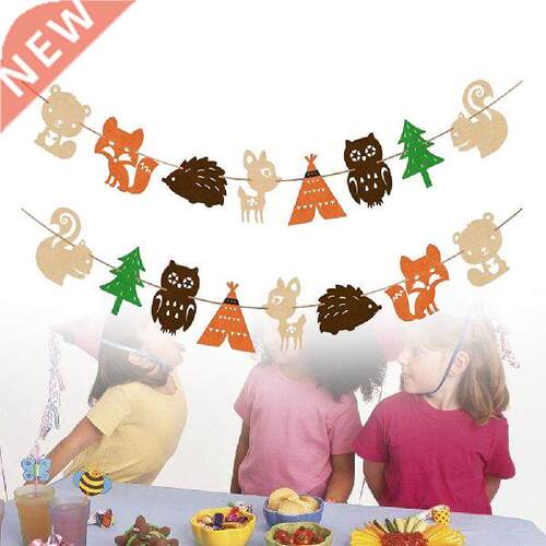 1PC Banner Decorative Nordic Animal Forest Lovely Bunting