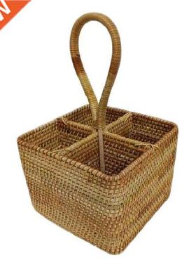Wicker Baskets 7x7 Square Willow Picnic Basket With Braided