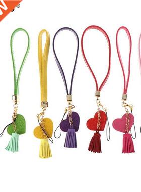 Love Heart Tassel Hand Wrst Lanyard Strap Strng For Phones