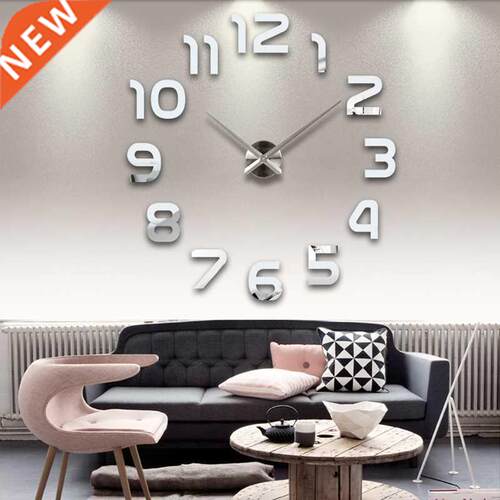 Wall clock watch clocks horloge d  acrylic mirror Sticke