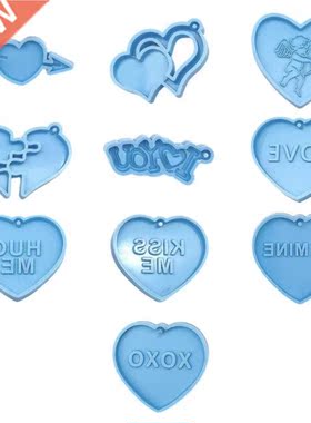 DIY Pendants Crafts Jewelry Epoxy Resin Mold Valentine Keych