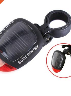 2 LED Red Bike Solar Energy Light 3 Modes Seatpost Lamp Rech