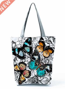 Butterfly Printed Cartoon Handbag Classic Floral High Capaci