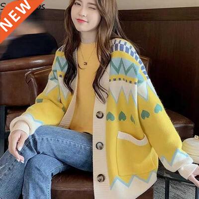 Cardigan Women Autumn Vintage Fashion Loose Popular L-4XL Le