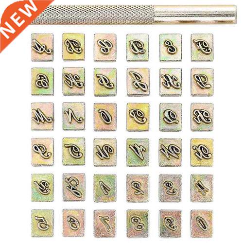 37Pcs Leathercarft Stampng Tool Set, 6Mm Alphabet Letters