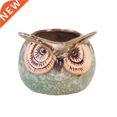 Handmade Crafts Home Gaden Decoraton Ceramc Owl Flowerpot