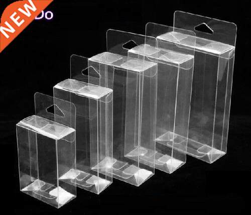 20pcs /lot Flat Clear PVC Packaging Box with Hanger Hook