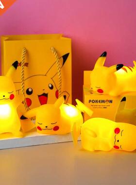 Pokemon Animation Cartoon Night Light Pikachu Figures Doll H
