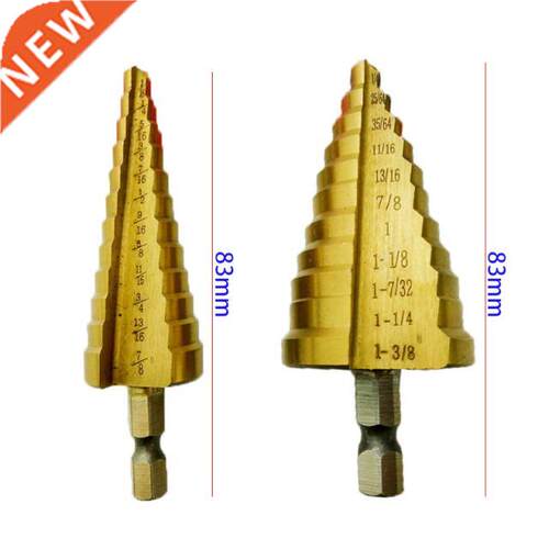 Metal Drill Bit Set 2PCS HSS Steel Titanium Step Drill Bit 3