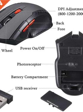 Wireless 2.4G Mouse USB Receiver Professional 2000DPI Optica