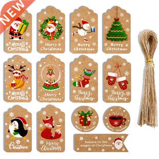 48/50Pcs Merry Christms Krft Pper Tgs DIY Hnde Gift
