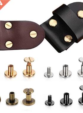 10Sets Luggge Lether Metl Crft Solid Screw Nil Rivet Do