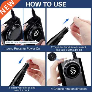 35000RPM Nal Drll Machne Wth HD LCD Dsplay Rechargeable