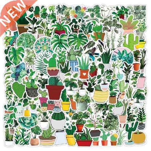 100pcs Plants, Flowers, Green Leaves, Graffiti Stickers,