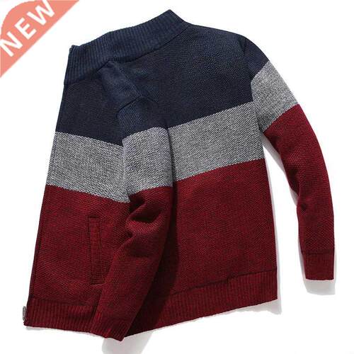 2020 New Cardigan Men Sweater Striped Grey Men's Swe