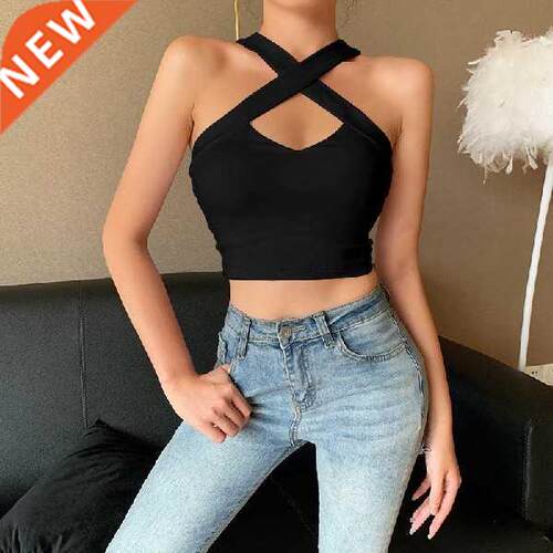 Halter Off Shoulder Hollow Out Clubwear Tank Vest Crop Tops