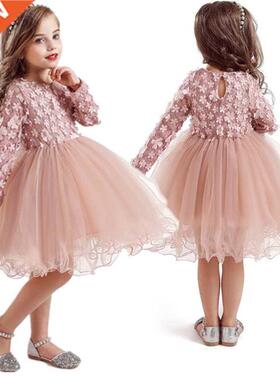Spring Little Girls Flower Lace Princess Dress Party Dresses