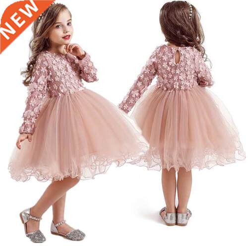 Spring Little Girls Flower Lace Princess Dress Party Dresses
