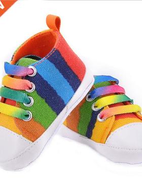 Casual Baby Ranbow Plad Star Cotton Crb Shoes Soft Sole P