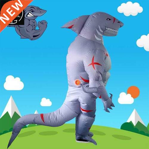 Christmas and Halloween muscle shark inflatable costume stag
