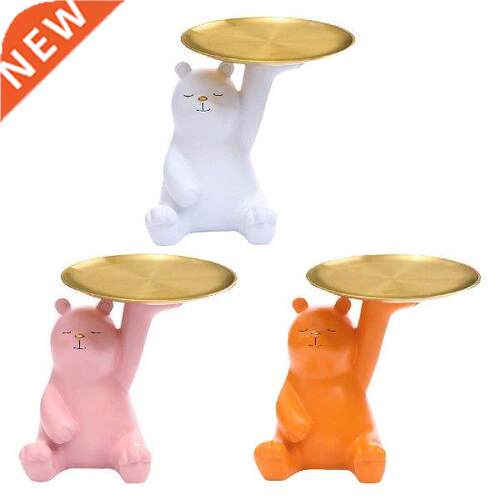 Polar Bear Statue Storage Tray Animal Sculptures Key Candy